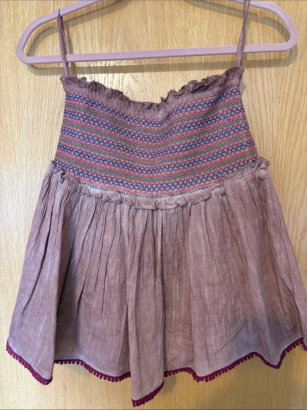 Smocked Cotton Blend tube top